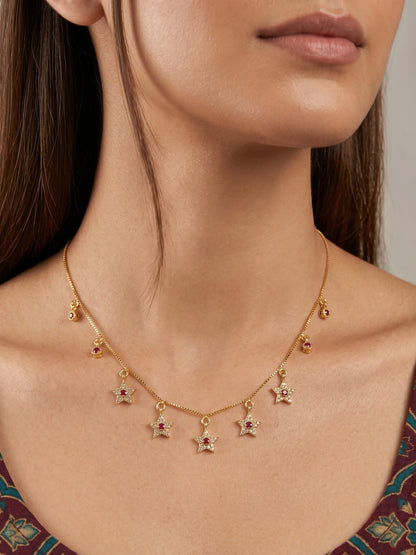 Ethnic Gold-Toned Tanmaniya Necklace for Women