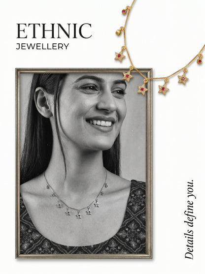 Ethnic Gold-Toned Tanmaniya Necklace for Women