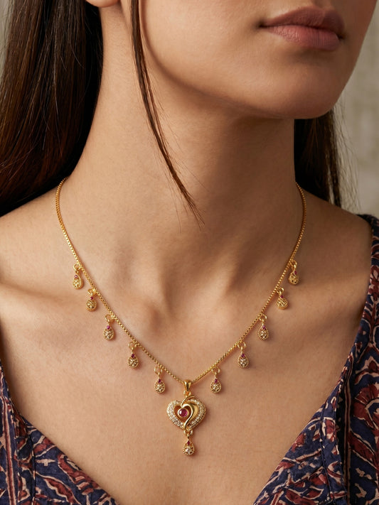 Ethnic Gold-Toned Tanmaniya Necklace for Women