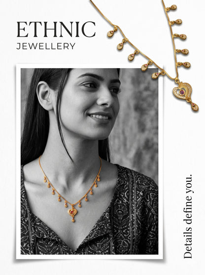 Ethnic Gold-Toned Tanmaniya Necklace for Women