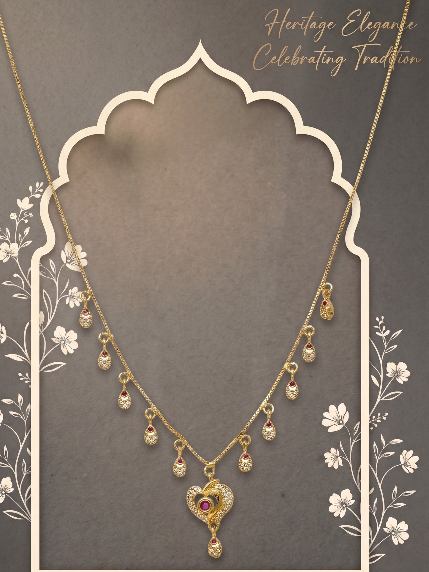 Ethnic Gold-Toned Tanmaniya Necklace for Women