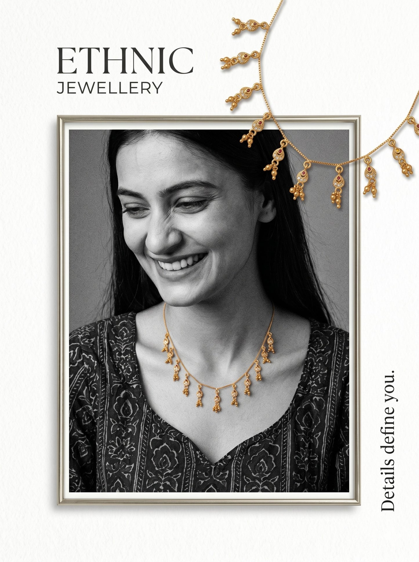 Ethnic Gold-Toned Tanmaniya Necklace for Women