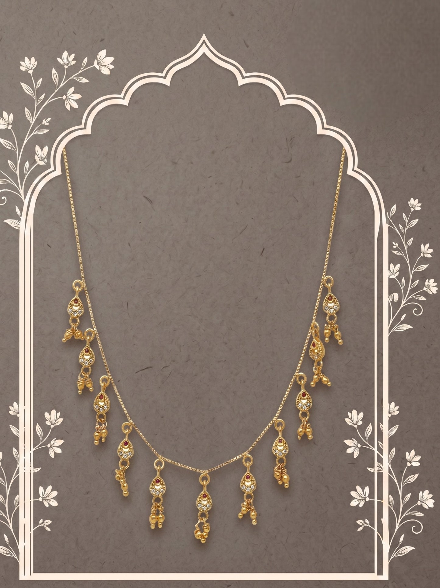 Ethnic Gold-Toned Tanmaniya Necklace for Women