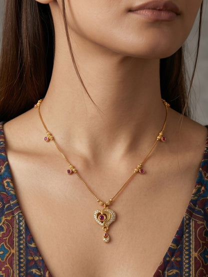 Ethnic Gold-Toned Tanmaniya Necklace for Women