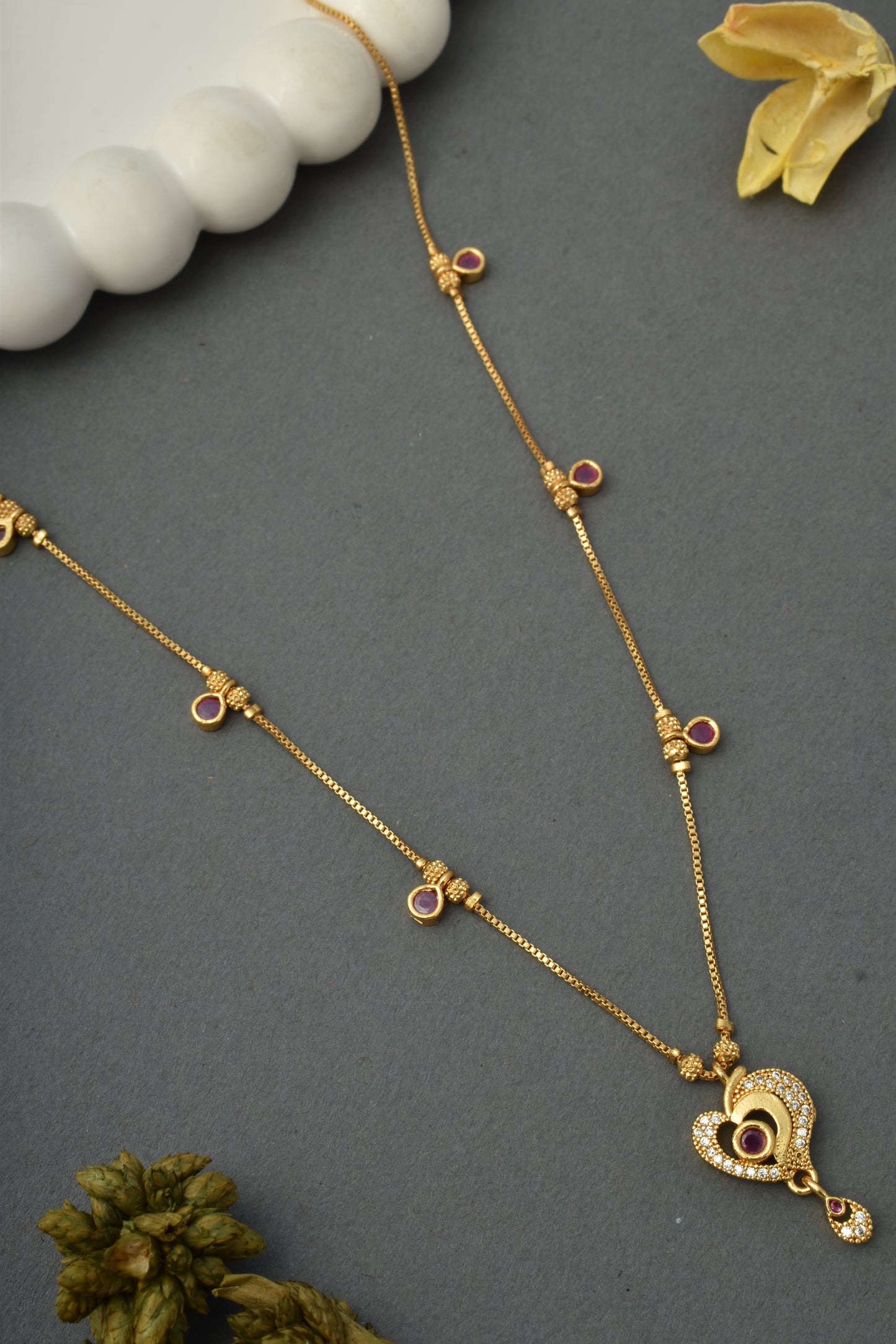 Ethnic Gold-Toned Tanmaniya Necklace for Women