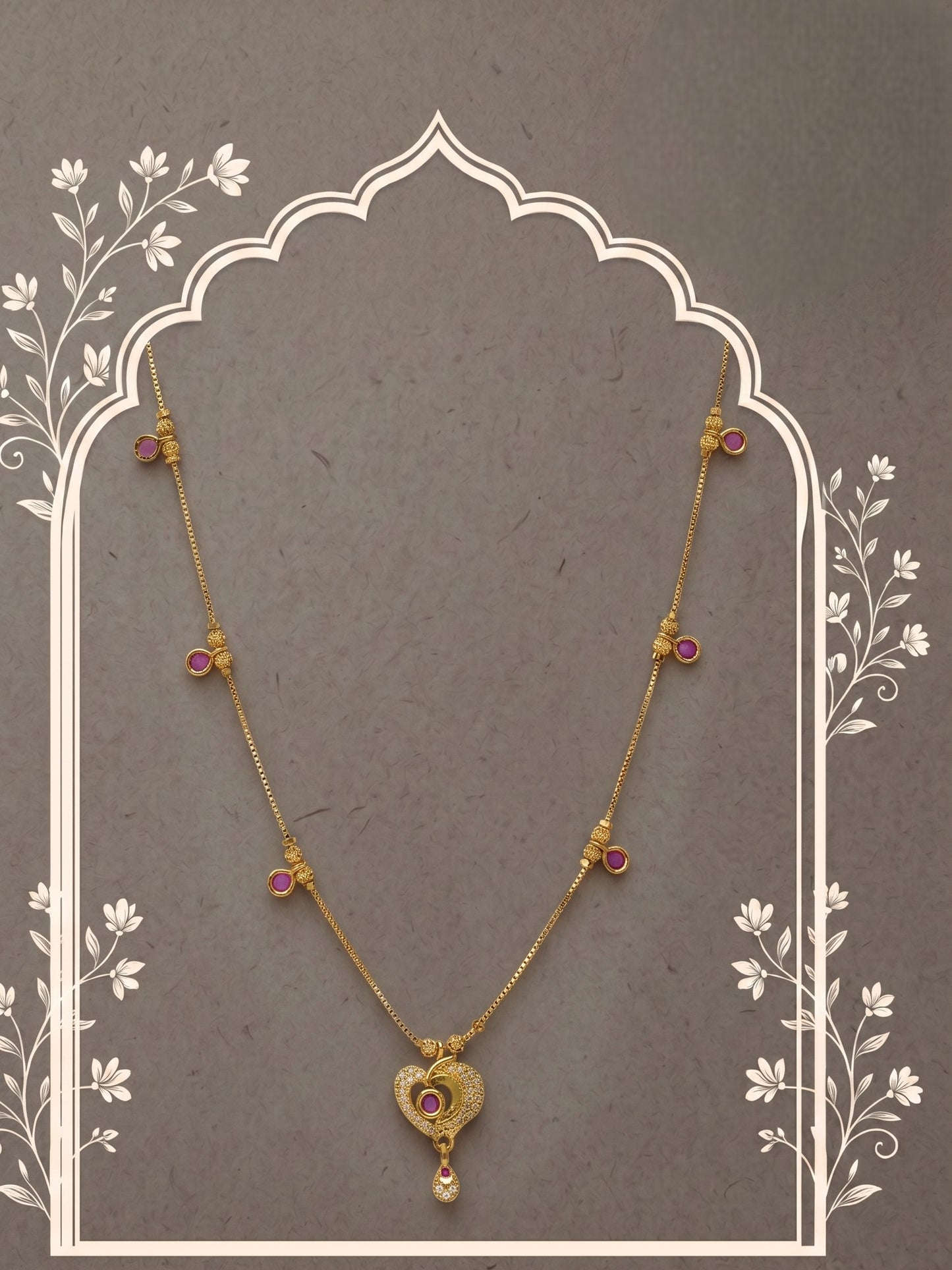 Ethnic Gold-Toned Tanmaniya Necklace for Women