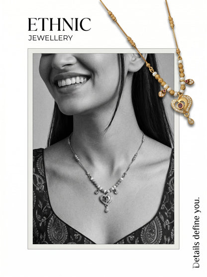 Ethnic Gold-Toned Tanmaniya Necklace for Women