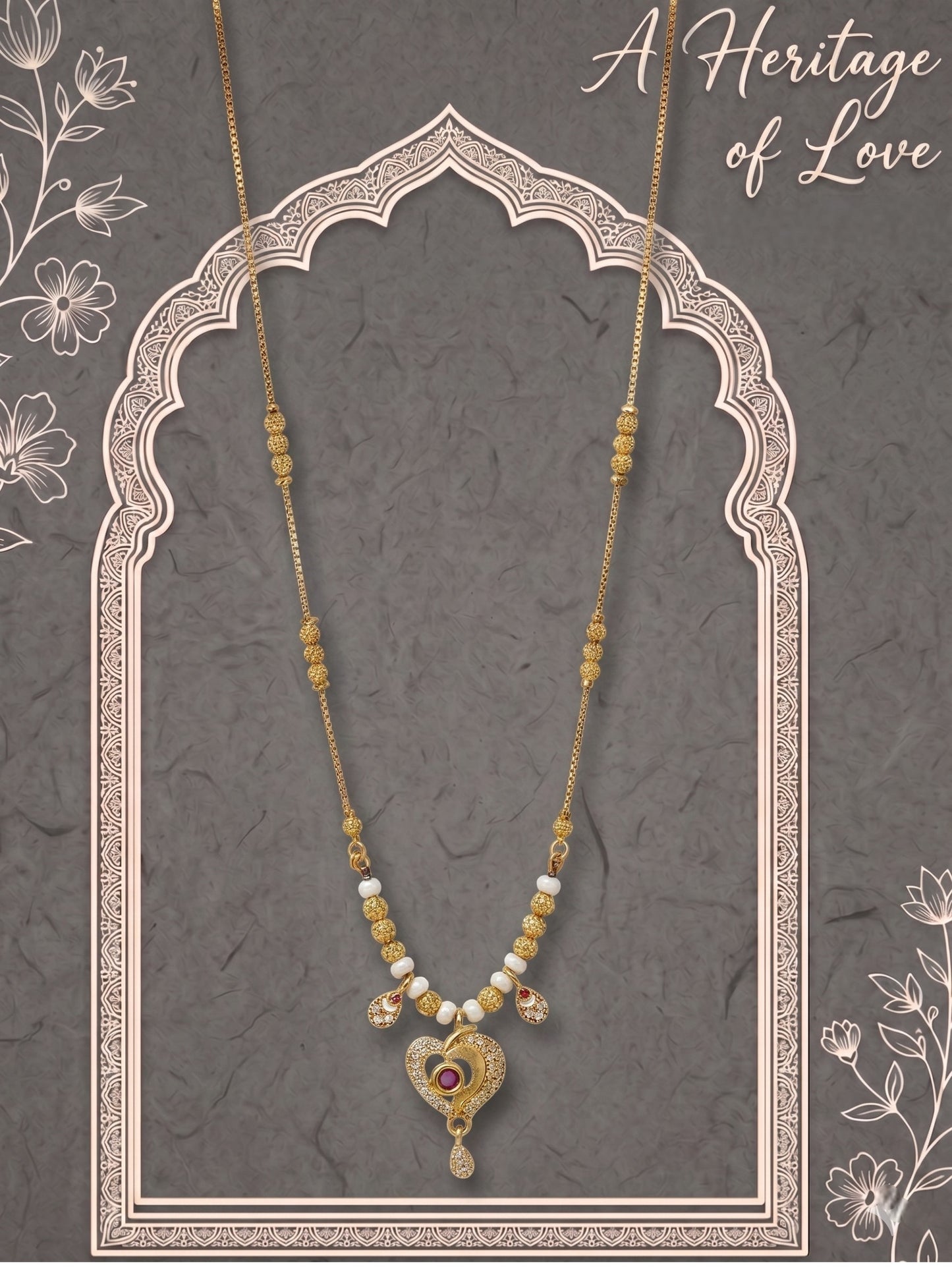 Ethnic Gold-Toned Tanmaniya Necklace for Women