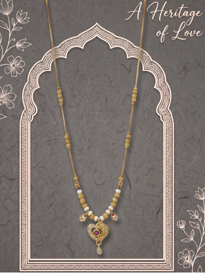 Ethnic Gold-Toned Tanmaniya Necklace for Women