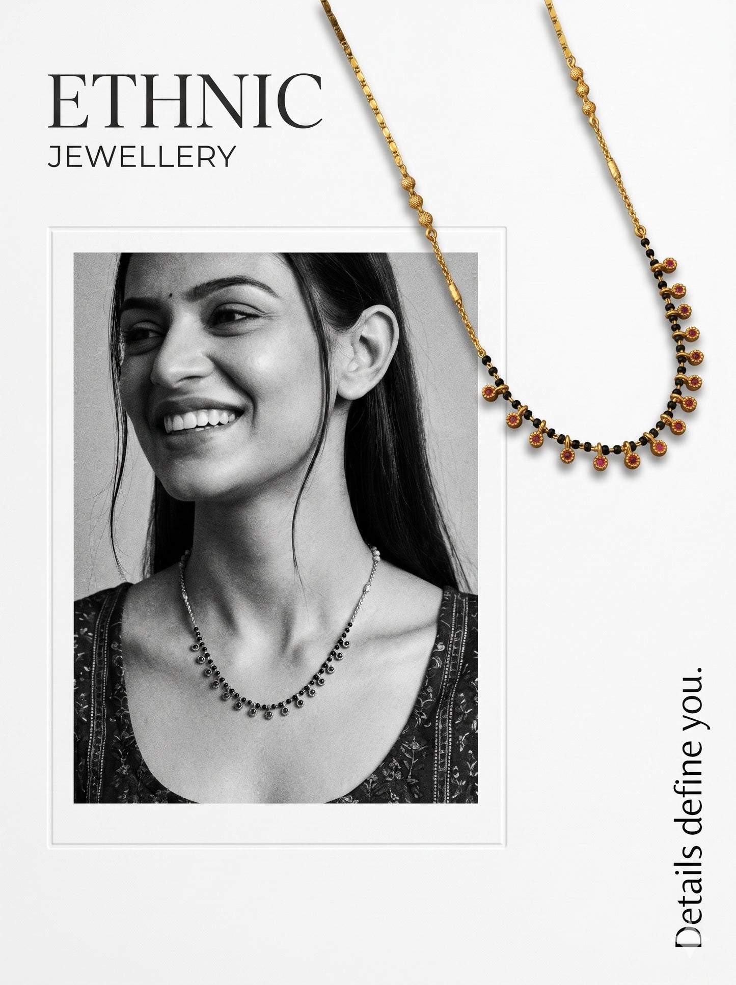 Gold-Toned Stone Studded Mangalsutra with Matching Earrings Combo Set