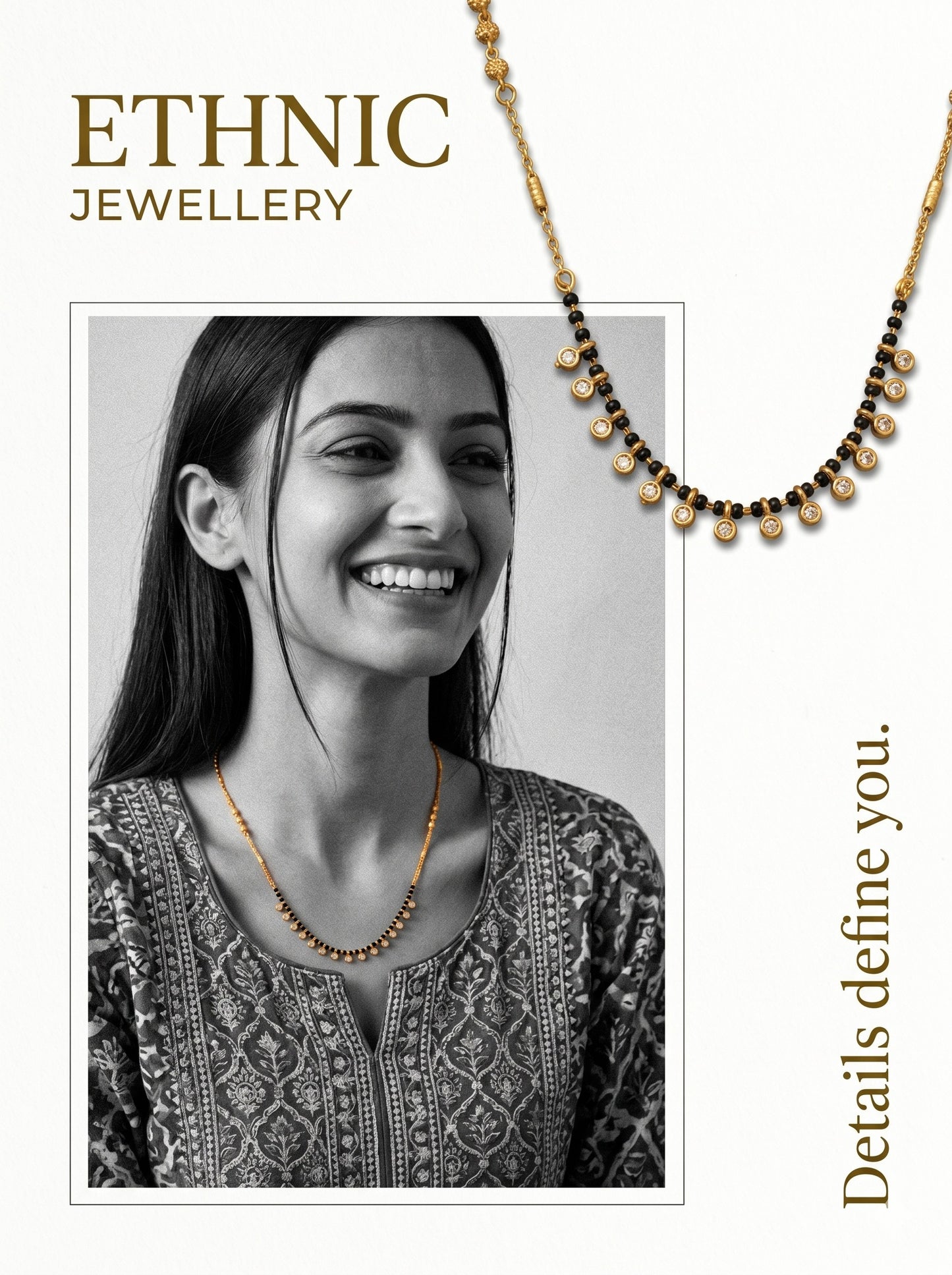 Gold-Toned Stone Studded Mangalsutra with Matching Earrings Combo Set