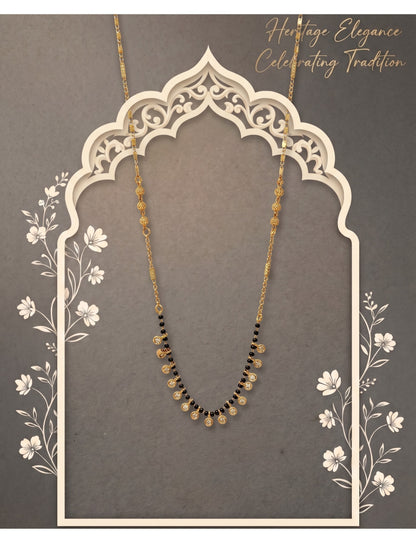 Gold-Toned Stone Studded Mangalsutra with Matching Earrings Combo Set