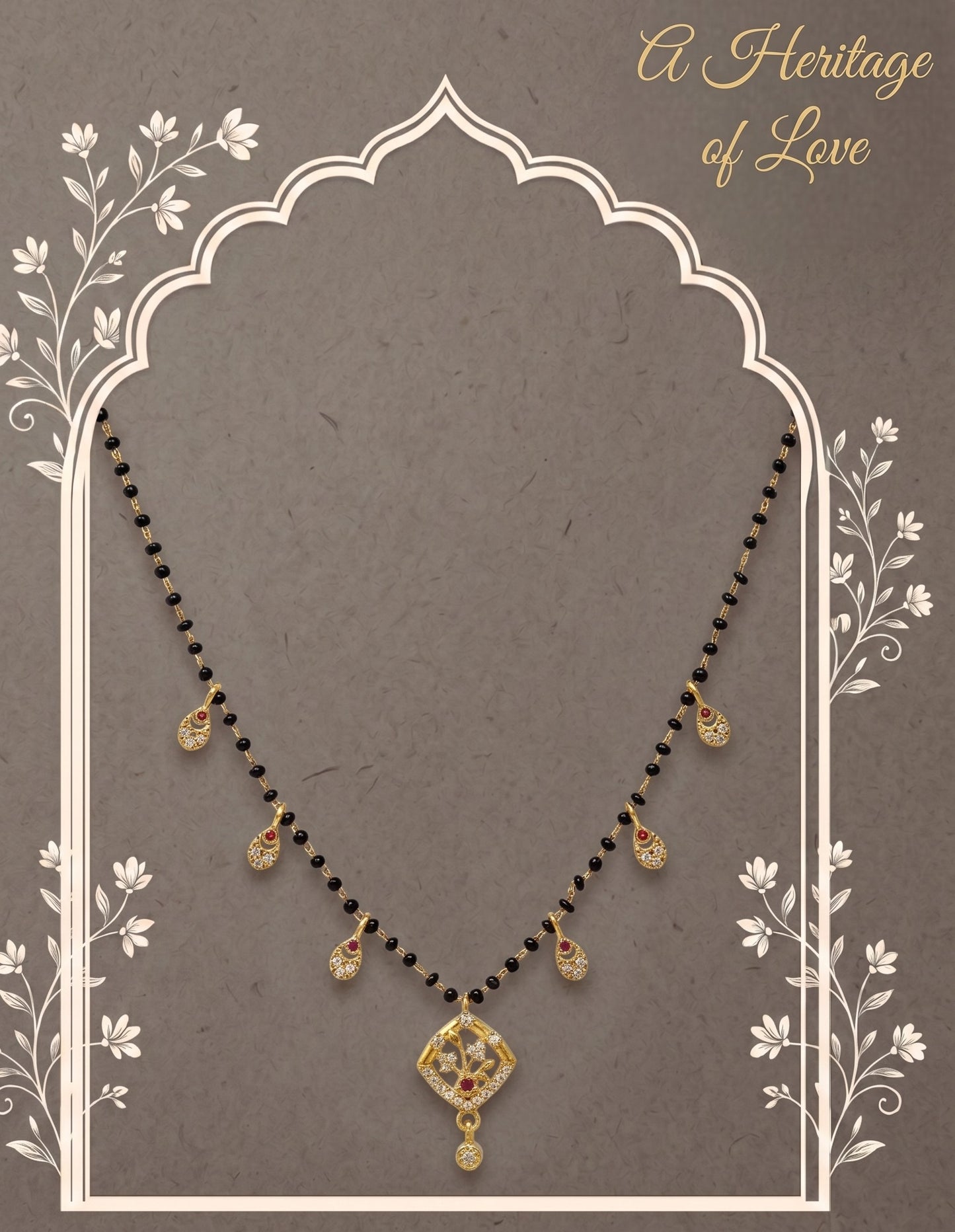 Gold-Toned Stone Studded Mangalsutra with Matching Earrings Combo Set