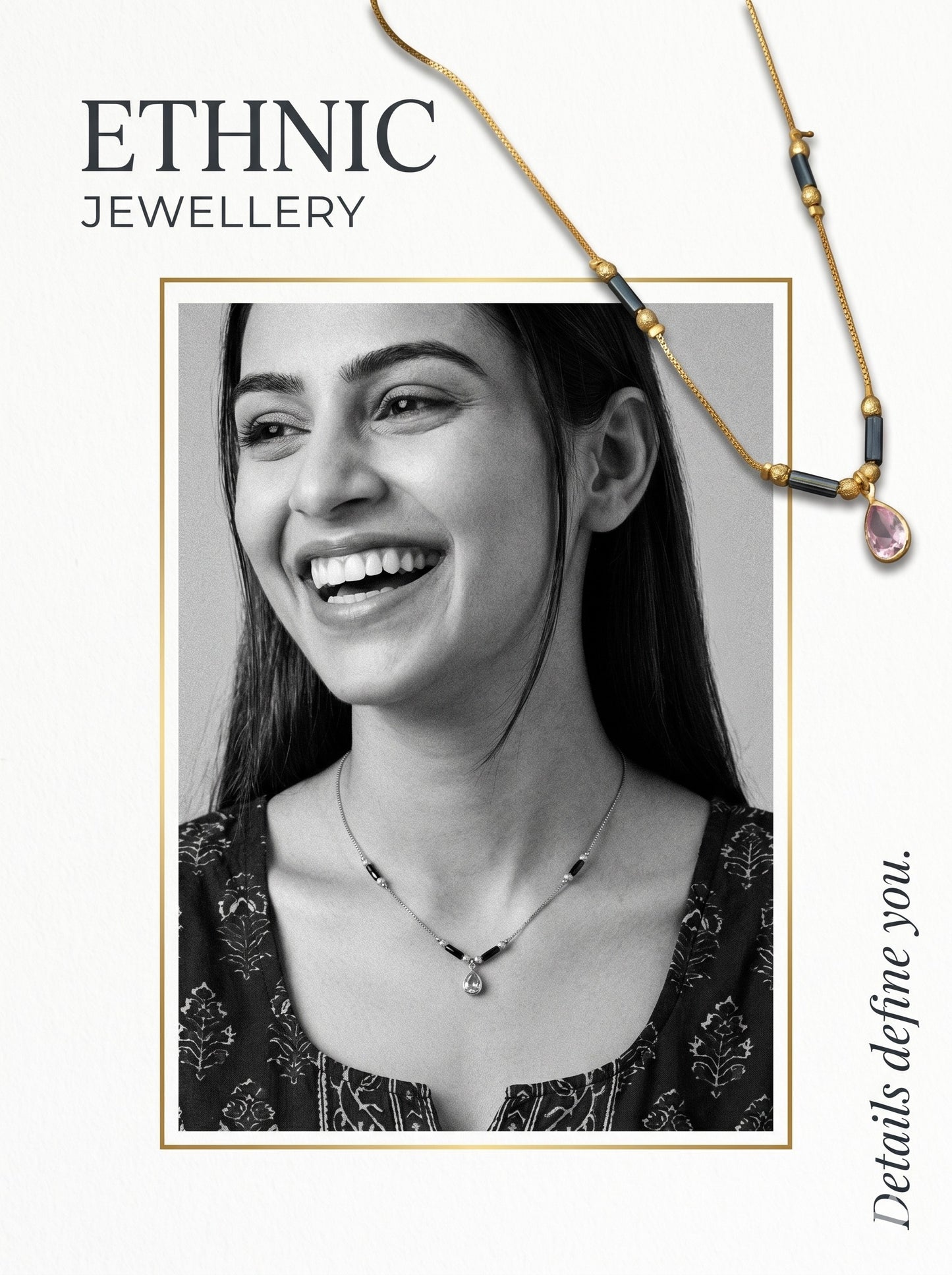 Gold-Toned Stone Studded Mangalsutra with Matching Earrings Combo Set