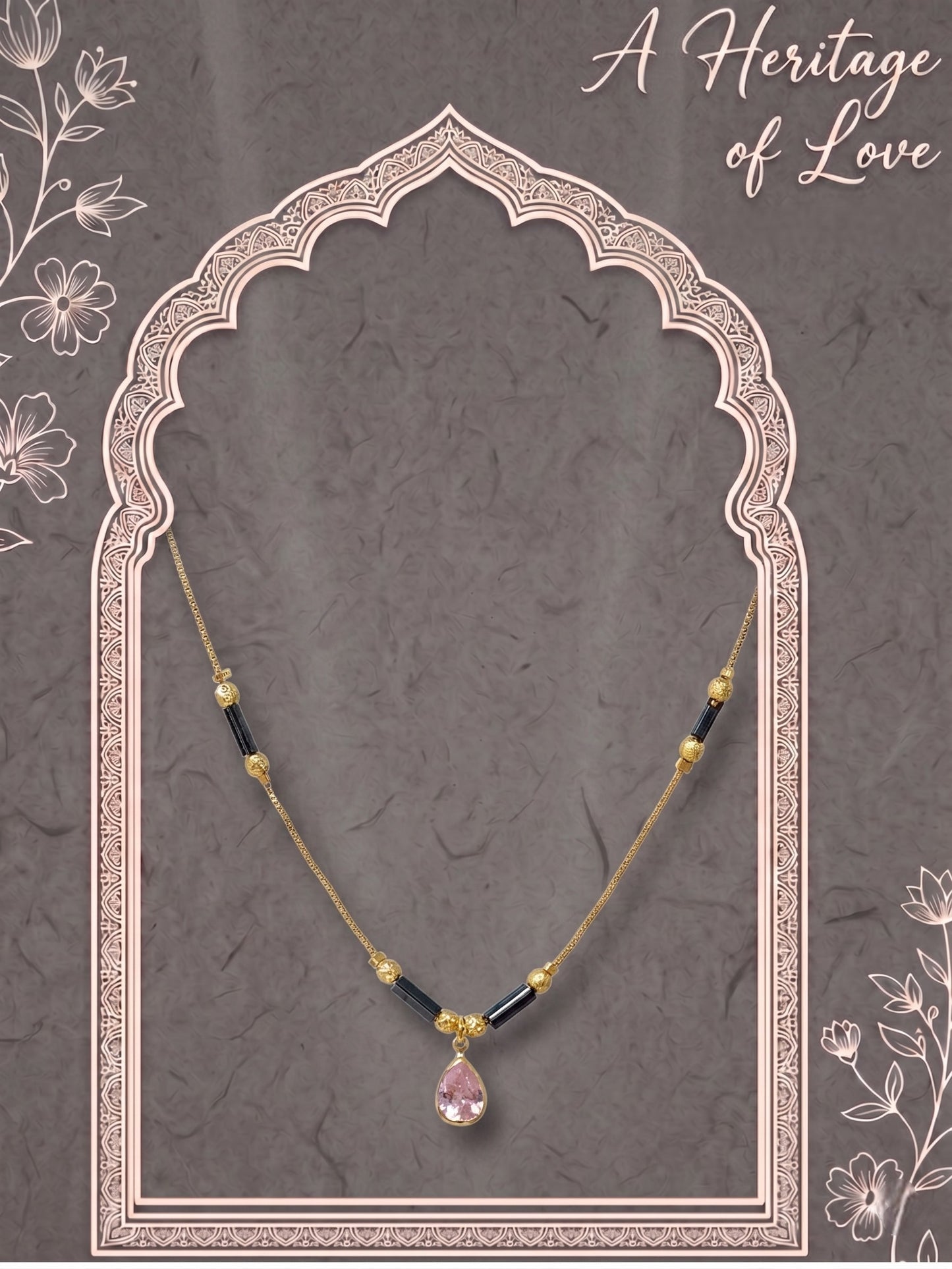 Gold-Toned Stone Studded Mangalsutra with Matching Earrings Combo Set