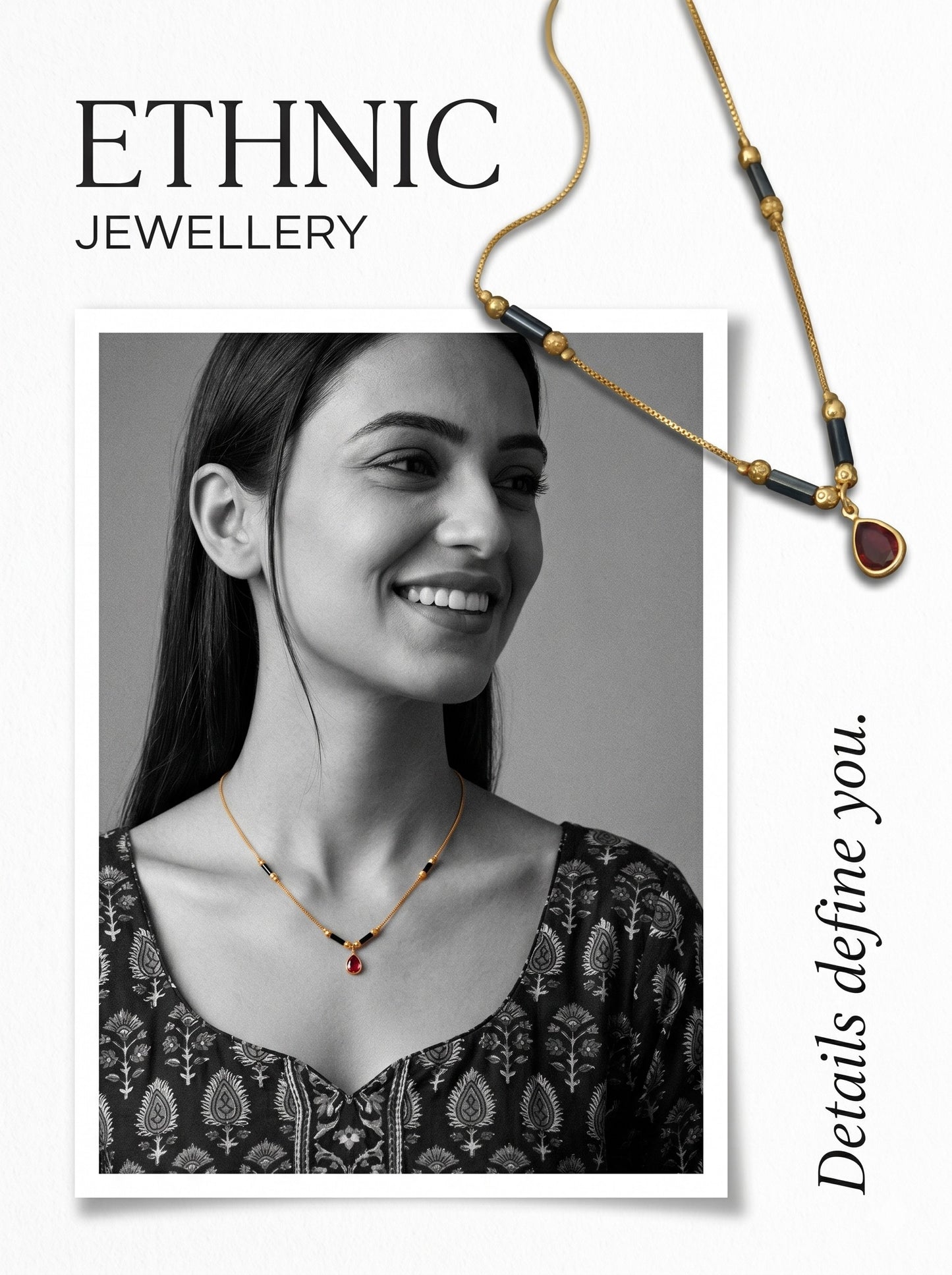 Gold-Toned Stone Studded Mangalsutra with Matching Earrings Combo Set