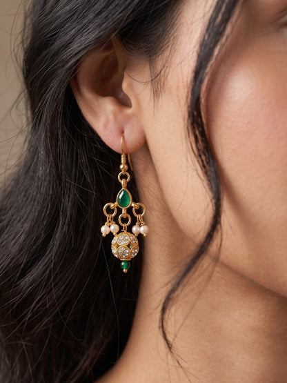 Gold-Plated Wire Necklace Set with Earring for Women and Girls