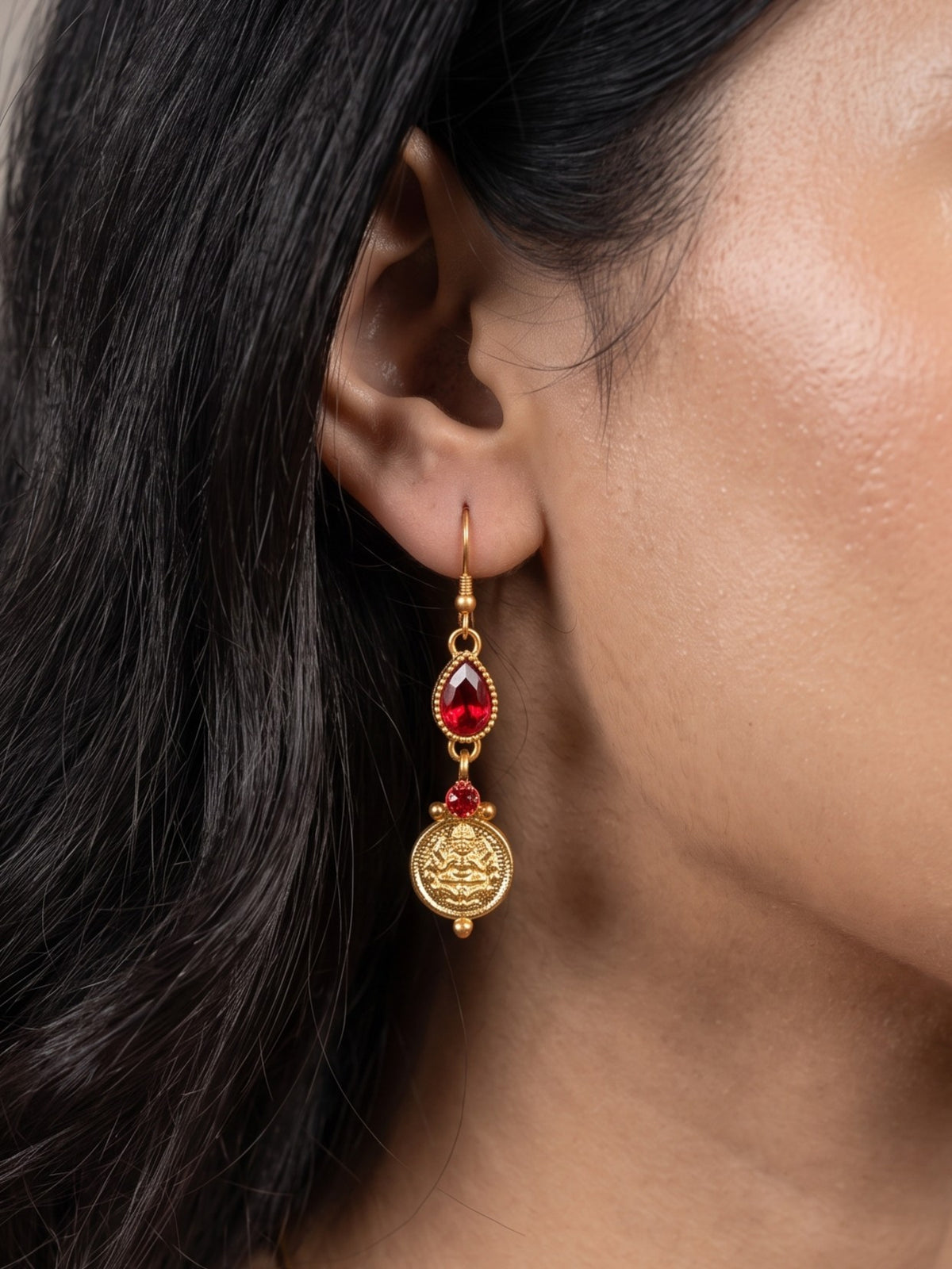 Gold-Plated Temple Coin Wire Necklace Set for Women and Girls