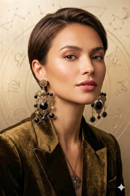 Women Ethnic Oxidised Traditional Statement Earrings for Women