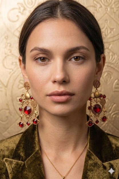 Women Ethnic Oxidised Traditional Statement Earrings for Women