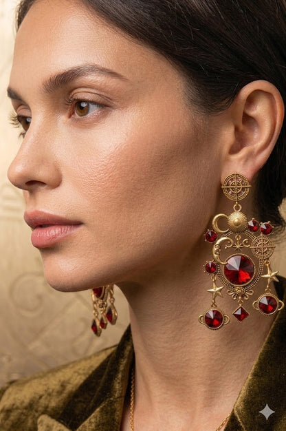 Women Ethnic Oxidised Traditional Statement Earrings for Women