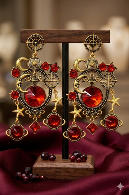 Women Ethnic Oxidised Traditional Statement Earrings for Women