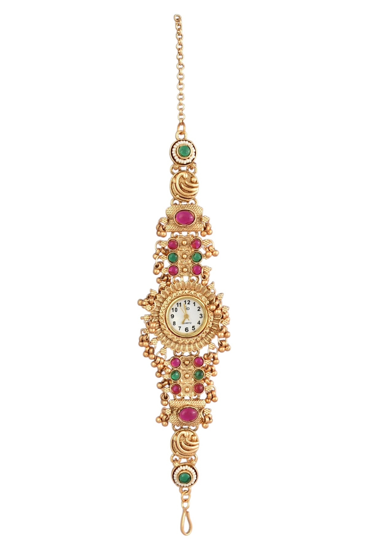 Stylish Gold Plated Ethnic Kundan Kashmiri Watch for Women and Girls