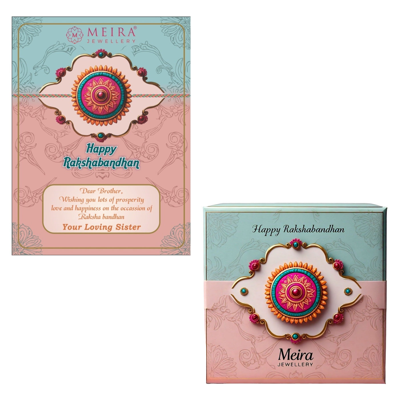 gift box with card and roli chawal