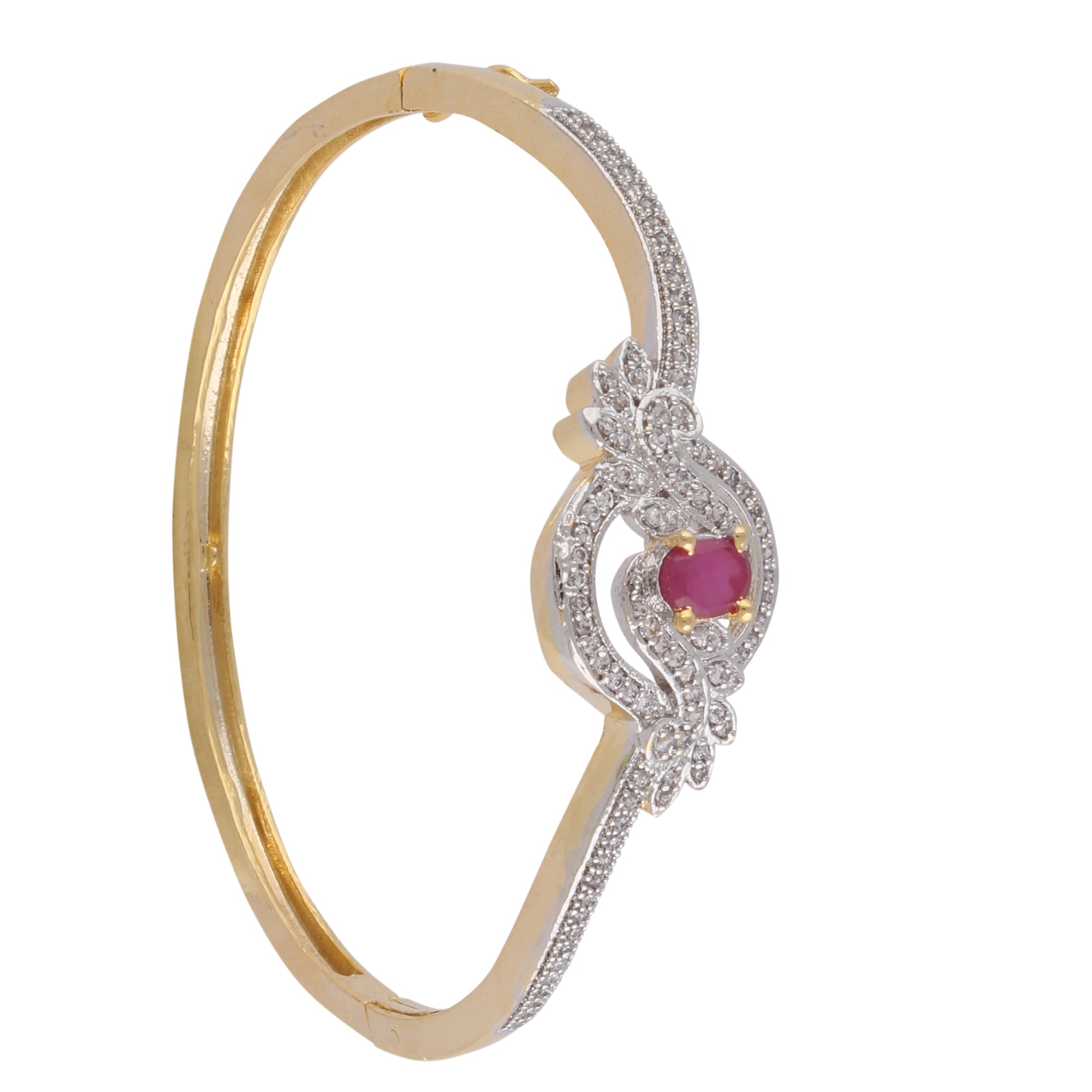 Indian Jewellery from Meira Jewellery:Bracelet,Meira Jewellery Bracelet with  Red Ruby and American melee diamonds for Women
