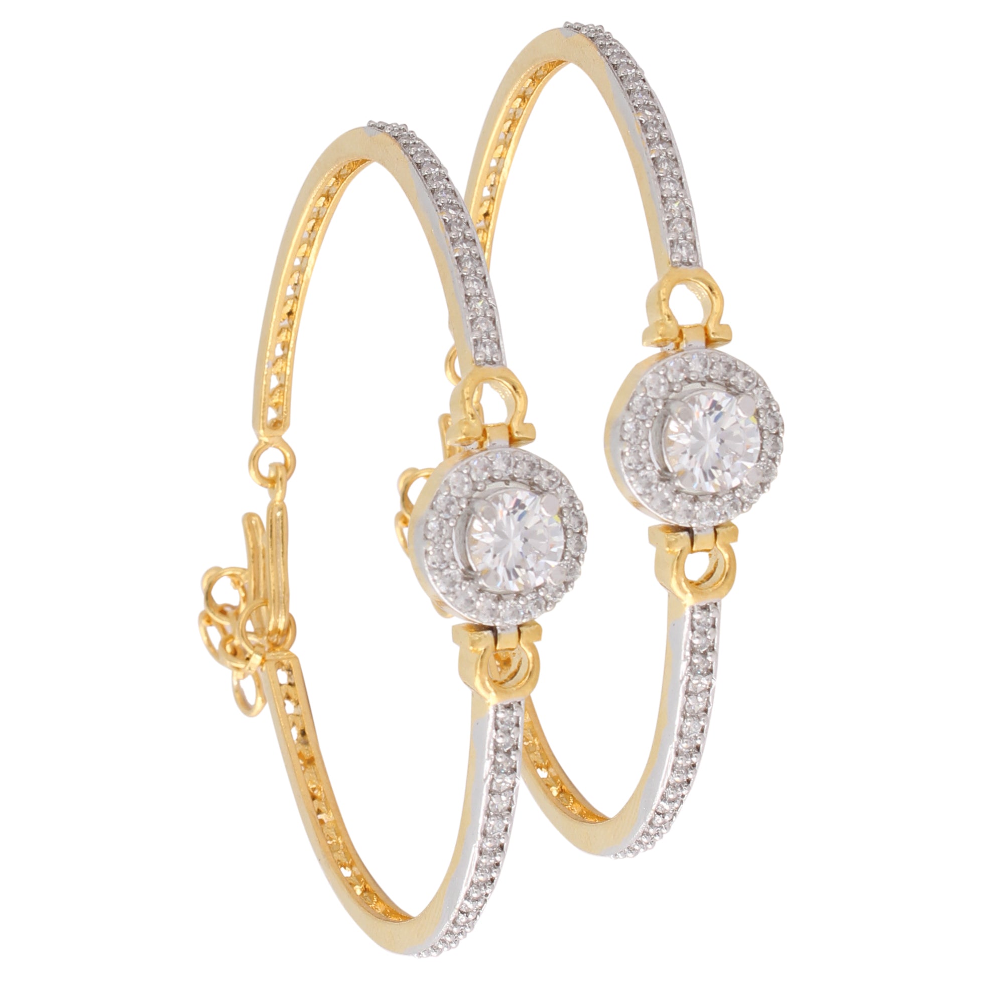 Indian Jewellery from Meira Jewellery:Bracelet,Meira Jewellery Bracelet with  CZ diamond Solitaire in Pave Setting for Women