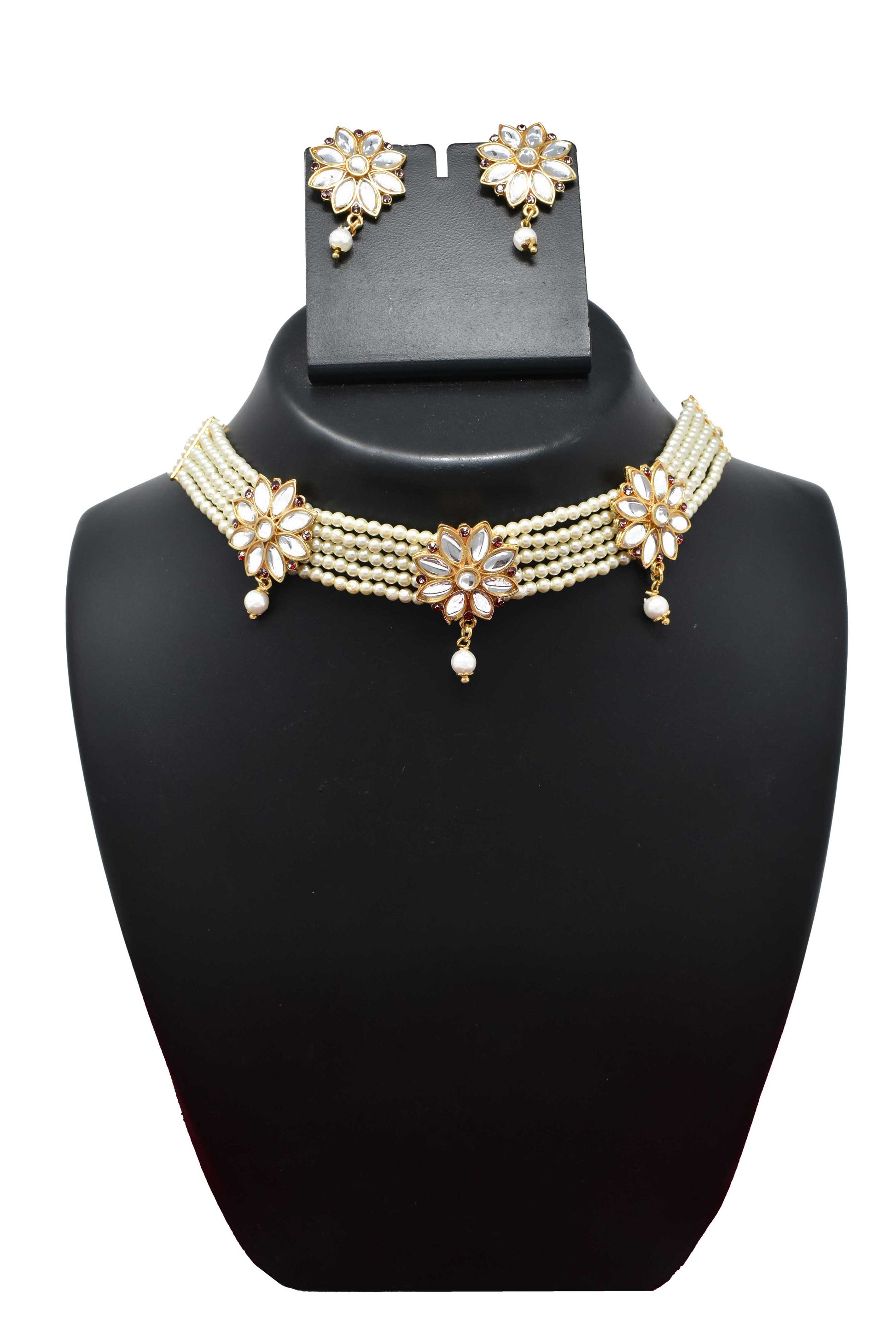 Eye Catchy White Marquise Diamond Rajputi Choker Set