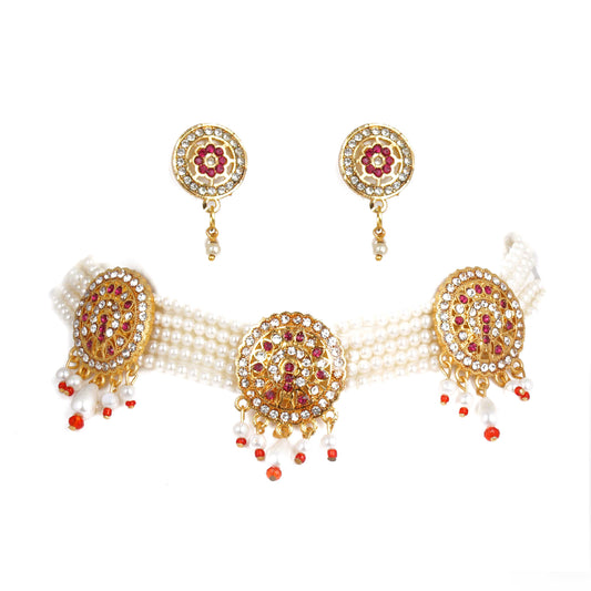 Charming multy color AD Stone Rajasthani Choker Set