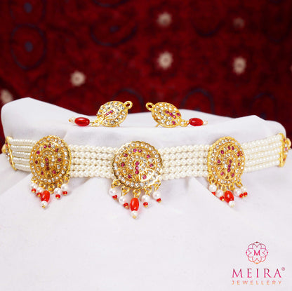 Rajputana Fashionable American Diamond Choker set