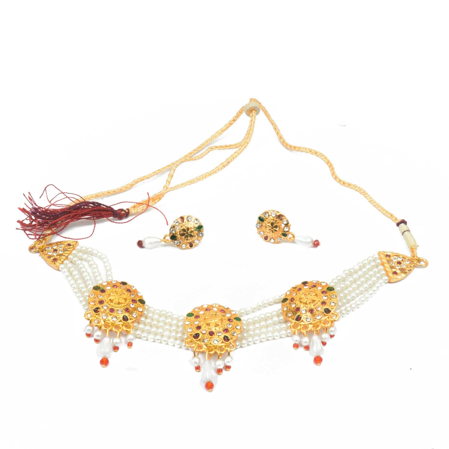 Ethnic Multy Color Stone Work Rajasthani Choker Set