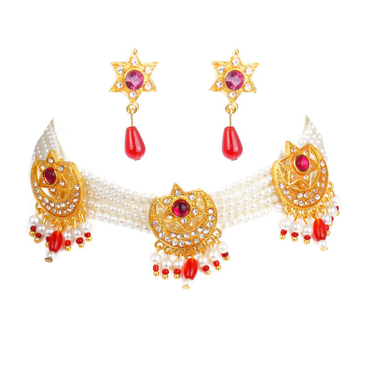 Star Design AD Stone Work Rajasthani Choker Set