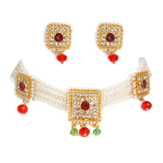 Rajputi Choker Set emblessed with American Diamond