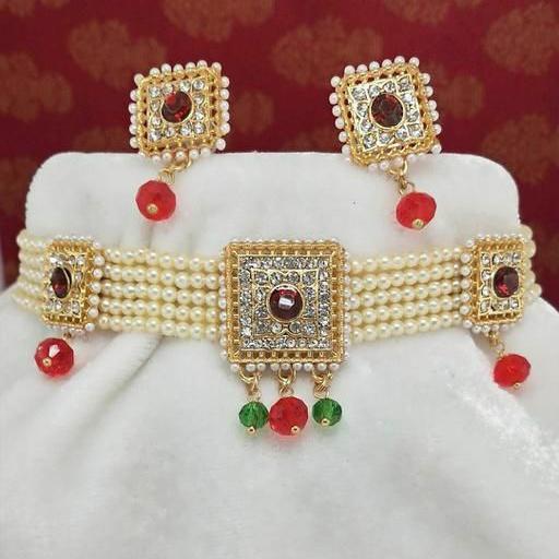 Rajputi Choker Set emblessed with American Diamond