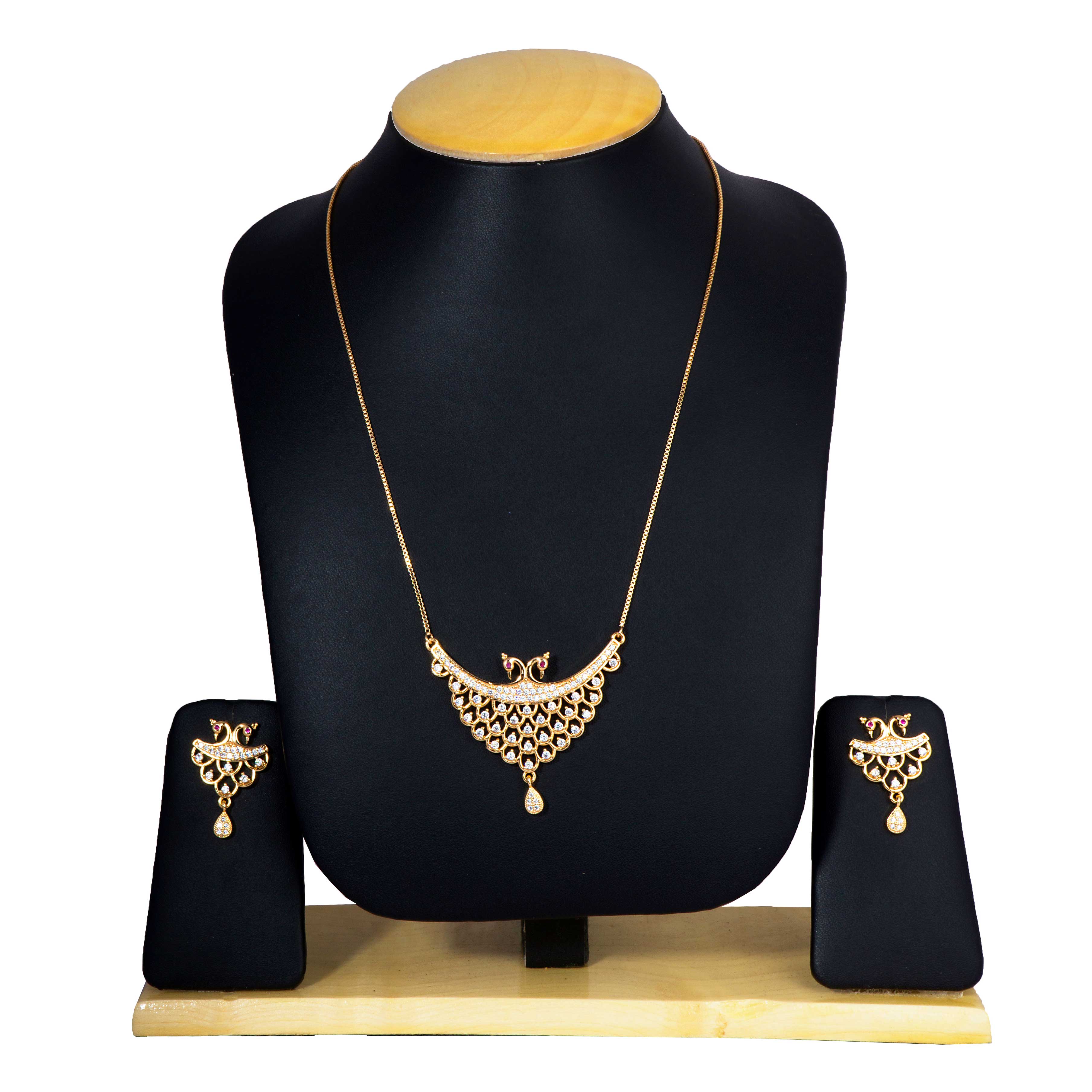 Rose Gold American Diamond Designer Neck set