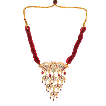 Peacock Design Gold Plated Rajasthani Aad