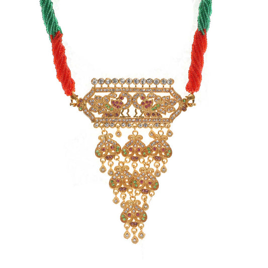 American Diamond Work Peacock Design Rajputi Aad