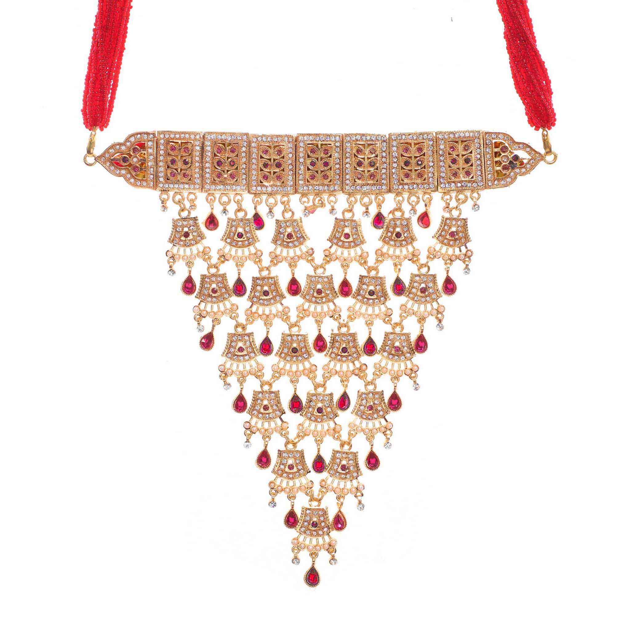 Rajasthani Mughal-E-Azim Aad with Pink Color Stones
