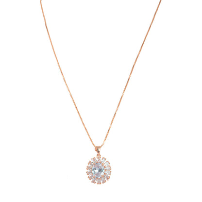 Lavish Rose Gold Plating Combo set studded with CZ