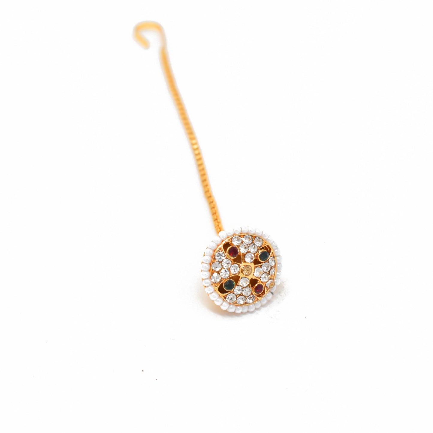 Rajputi Borla Mangtikka studded with Pearl Stone for women