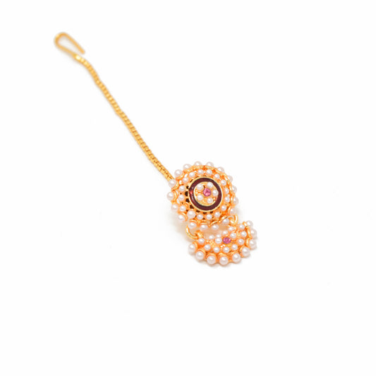 Rajputi Borla Mangtikka studded with Pearl Stone for women