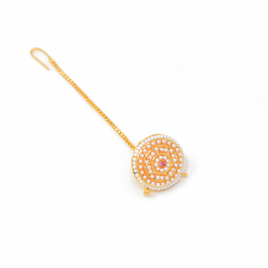 Rajputi Borla Mangtikka studded with Pearl Stone for women