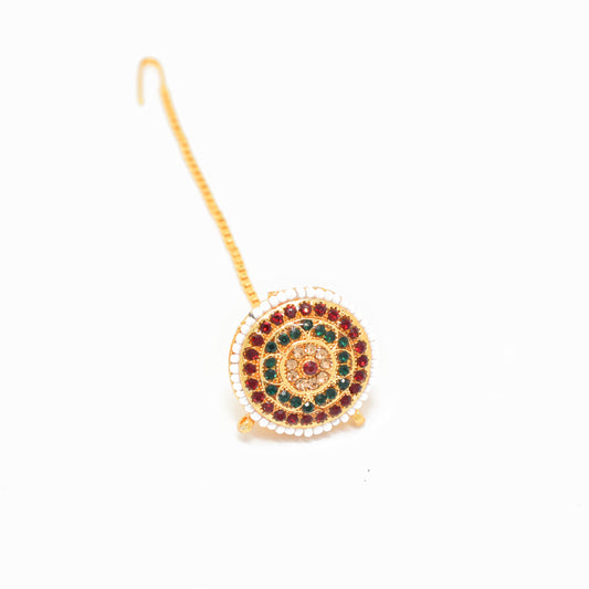 Rajputi Borla Mangtikka studded with Pearl Stone for women