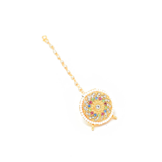 Rajputi Borla Mangtikka studded with Pearl Stone for women