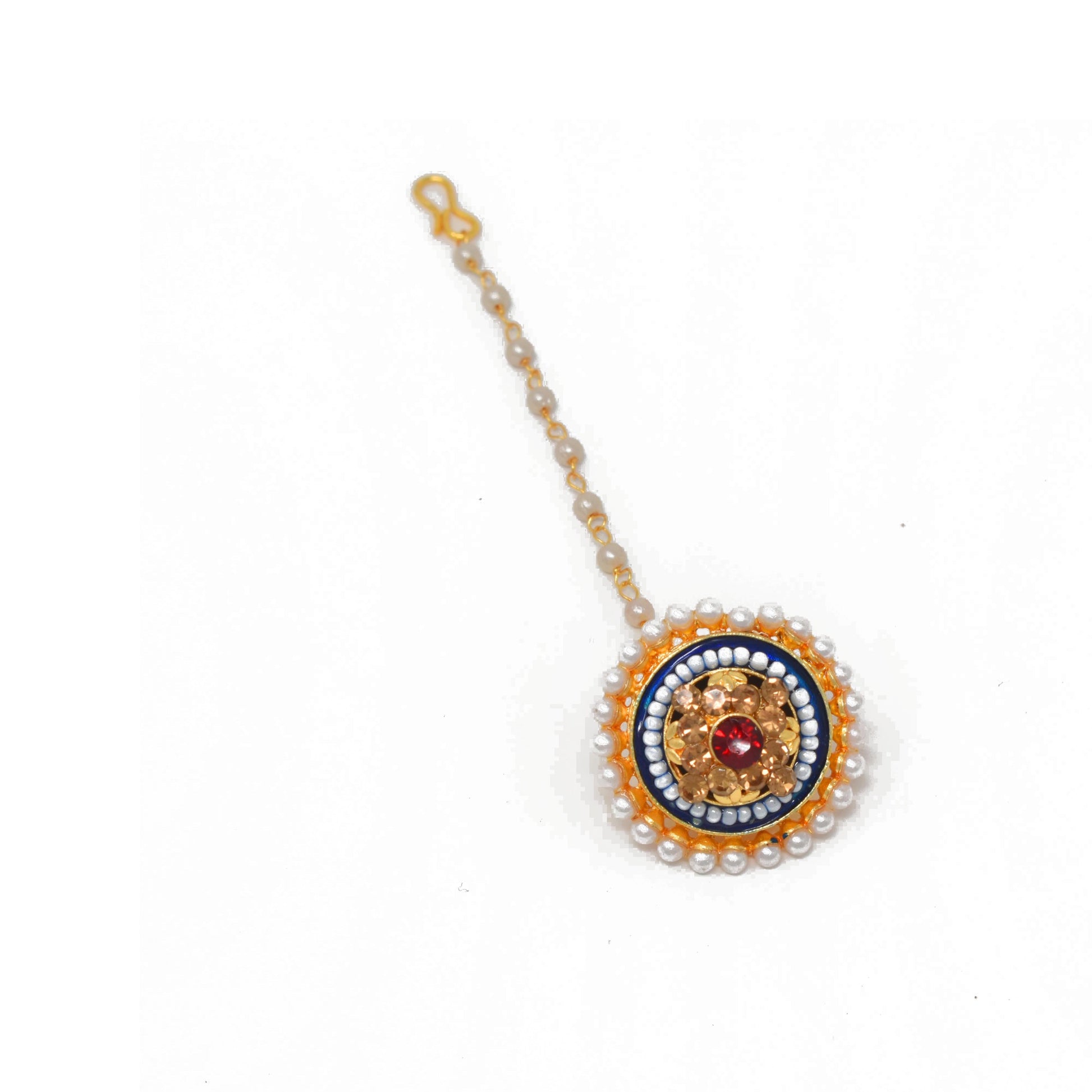 Rajputi Borla Mangtikka studded with Pearl Stone for women