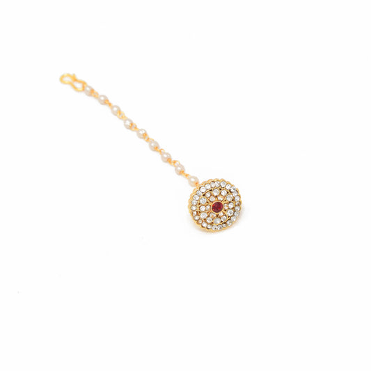 Rajputi Borla Mangtikka studded with Pearl Stone for women