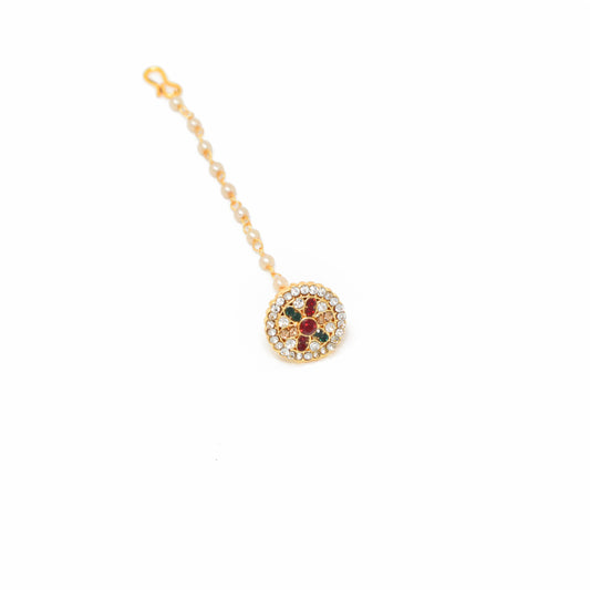 Rajputi Borla Mangtikka studded with Pearl Stone for women